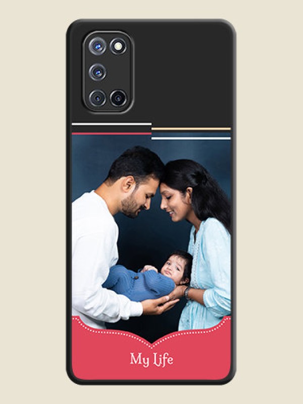 Custom Classic Plain Design with Name on Photo on Space Black Soft Matte Phone Cover - Oppo A52