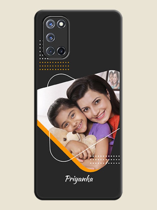Custom Yellow Triangle on Photo on Space Black Soft Matte Phone Cover - Oppo A52