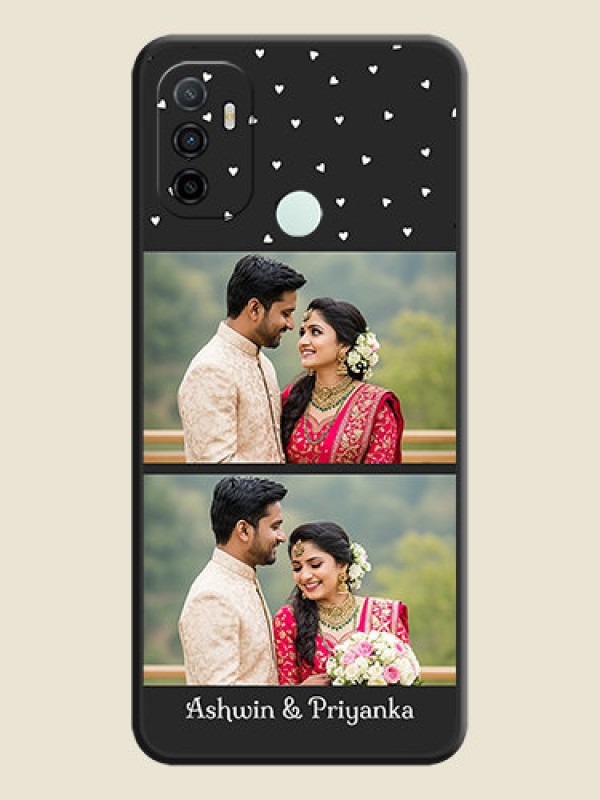 Custom Miniature Love Symbols with Name on Space Black Custom Soft Matte Back Cover - Oppo A53 2020
