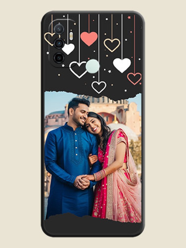 Custom Love Hangings with Splash Wave Picture on Space Black Custom Soft Matte Phone Back Cover - Oppo A53 2020