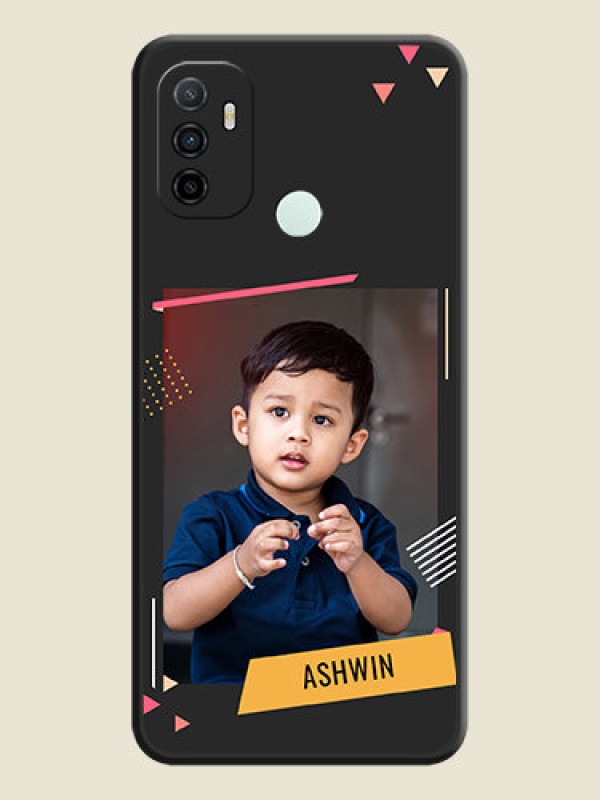 Custom Photo Frame with Triangle Small Dots on Photo on Space Black Soft Matte Back Cover - Oppo A53 2020