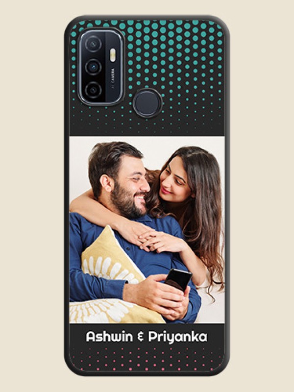 Custom Faded Dots with Grunge Photo Frame and Text on Space Black Custom Soft Matte Phone Cases - Oppo A53 2020