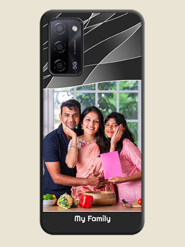 Custom Mixed Wave Lines on Photo on Space Black Soft Matte Mobile Cover - Oppo A53s 5G