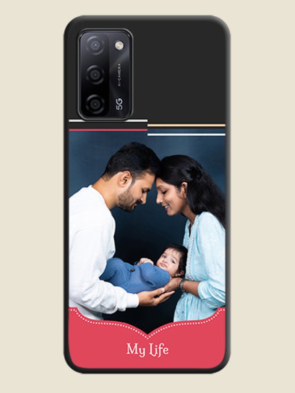 Custom Classic Plain Design with Name on Photo on Space Black Soft Matte Phone Cover - Oppo A53s 5G