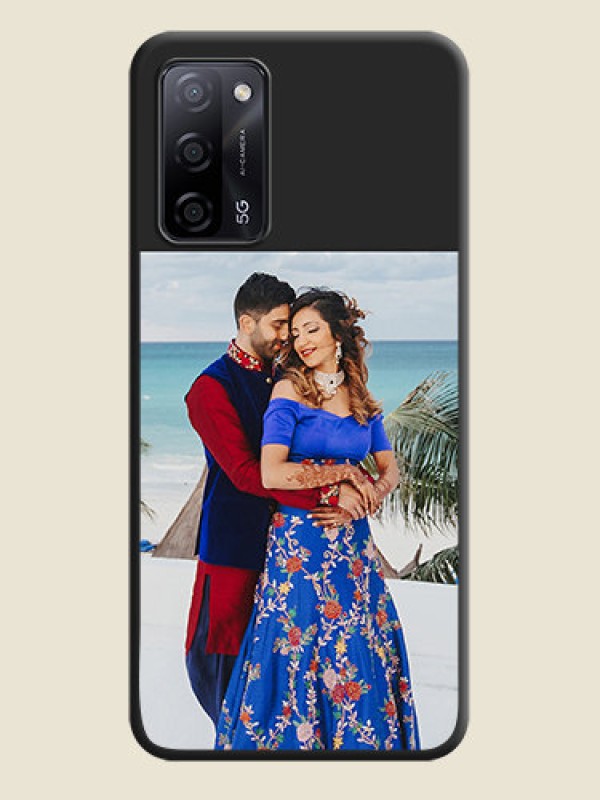 Custom Image Upload With Space Black Color On Custom Soft Matte Mobile Back Cover - Oppo A53S 5G