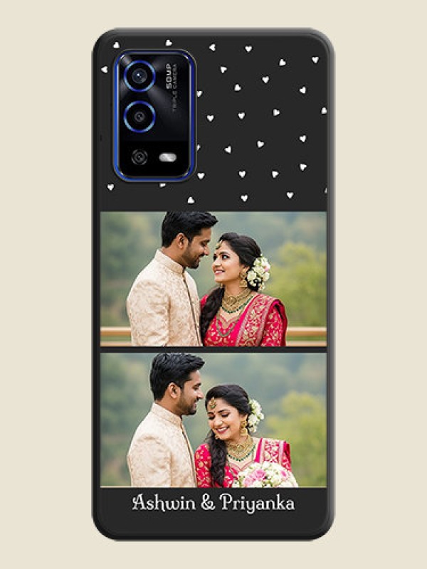 Custom Miniature Love Symbols with Name on Space Black Custom Soft Matte Back Cover - Oppo A55
