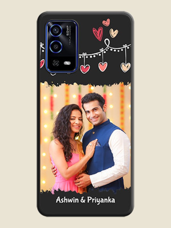 Custom Pink Love Hangings with Name on Space Black Custom Soft Matte Phone Cases - Oppo A55