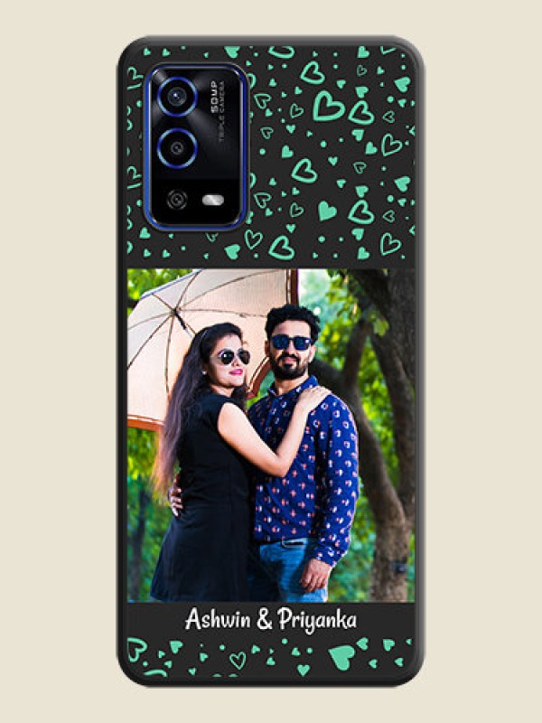Custom Sea Green Indefinite Love Pattern on Photo on Space Black Soft Matte Mobile Cover - Oppo A55
