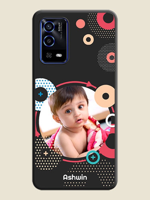 Custom Multicoloured Round Image on Personalised Space Black Soft Matte Cases - Oppo A55