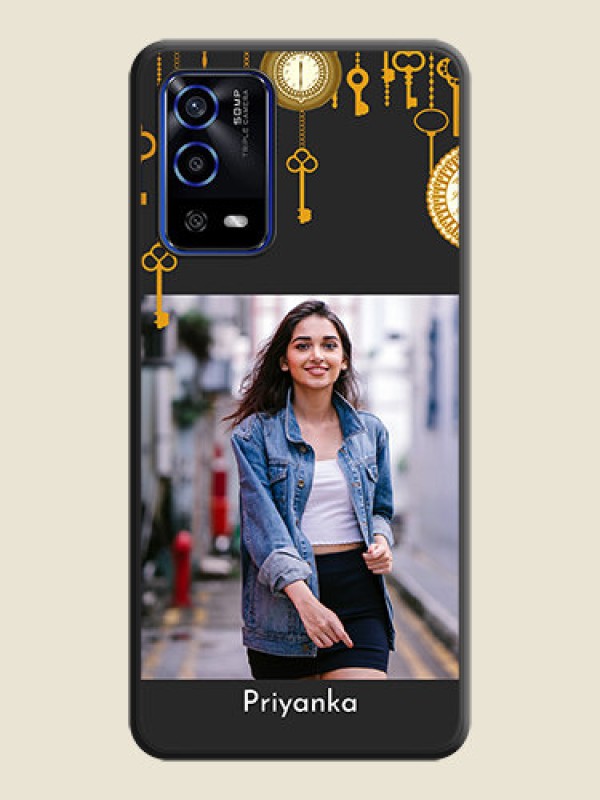 Custom Decorative Design with Text on Space Black Custom Soft Matte Back Cover - Oppo A55