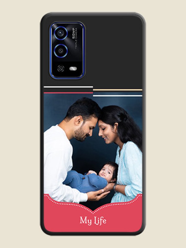Custom Classic Plain Design with Name on Photo on Space Black Soft Matte Phone Cover - Oppo A55