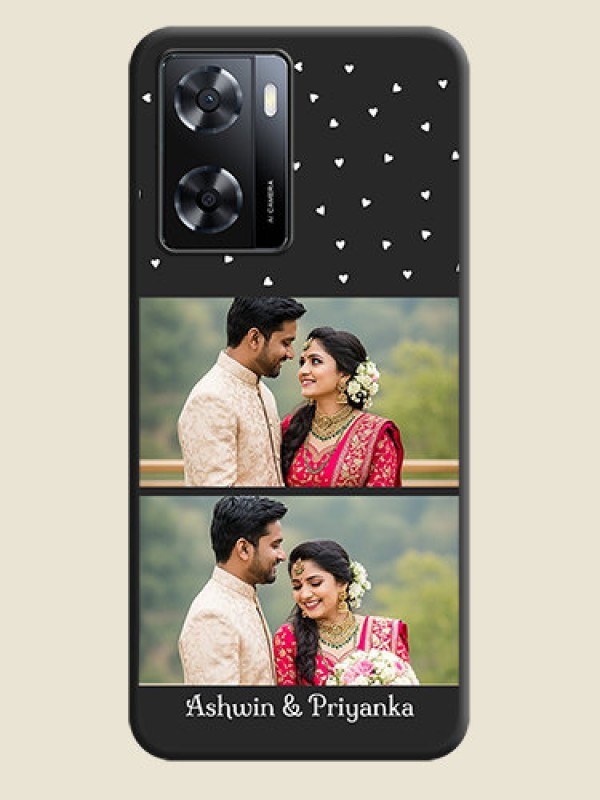 Custom Miniature Love Symbols with Name on Space Black Custom Soft Matte Back Cover - Oppo A57 2022