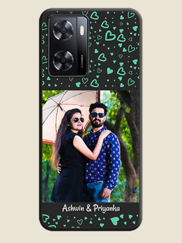 Custom Sea Green Indefinite Love Pattern on Photo on Space Black Soft Matte Mobile Cover - Oppo A57 2022