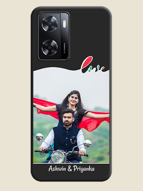 Custom Fall in Love Pattern with Picture on Photo on Space Black Soft Matte Mobile Case - Oppo A57 2022