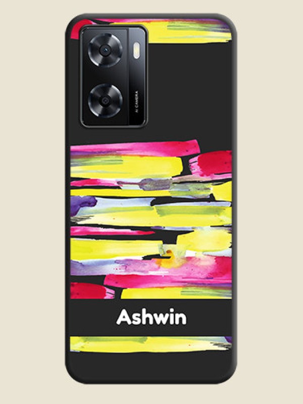 Custom Brush Coloured on Space Black Personalized Soft Matte Phone Covers - Oppo A57 2022