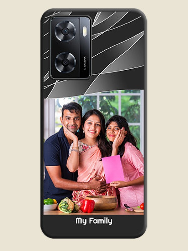 Custom Mixed Wave Lines on Photo on Space Black Soft Matte Mobile Cover - Oppo A57 2022