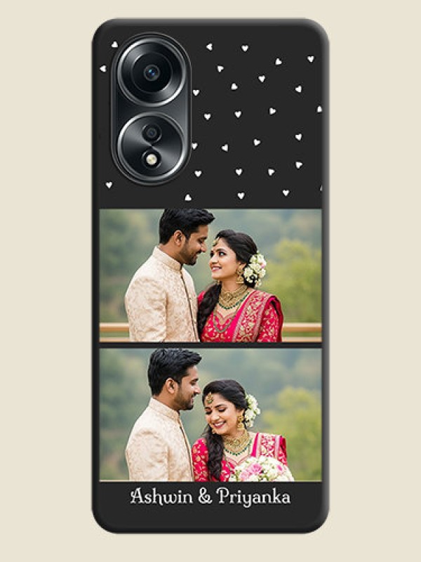Custom Miniature Love Symbols with Name on Space Black Custom Soft Matte Back Cover - Oppo A58