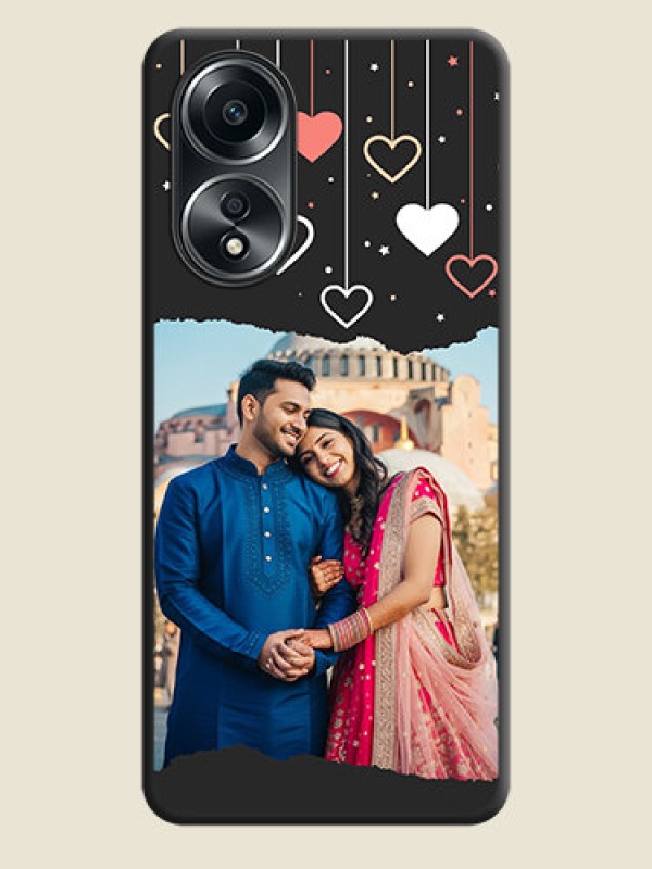 Custom Love Hangings with Splash Wave Picture on Space Black Custom Soft Matte Phone Back Cover - Oppo A58