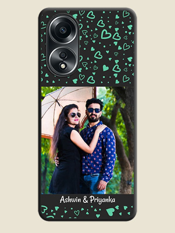 Custom Sea Green Indefinite Love Pattern - Photo on Space Black Soft Matte Mobile Cover - Oppo A58
