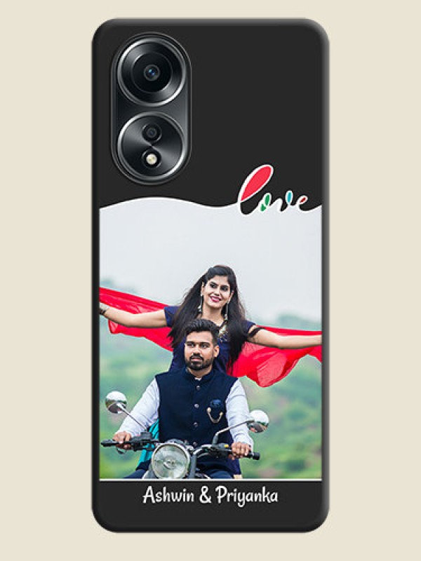 Custom Fall in Love Pattern with Picture - Photo on Space Black Soft Matte Mobile Case - Oppo A58