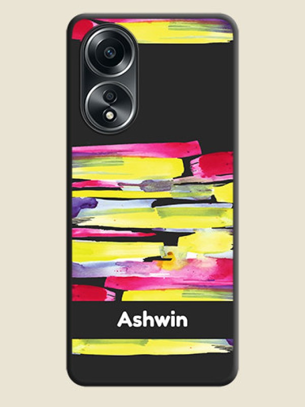 Custom Brush Coloured on Space Black Personalized Soft Matte Phone Covers - Oppo A58