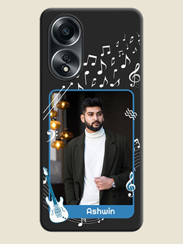 Custom Musical Theme Design with Text - Photo on Space Black Soft Matte Mobile Case - Oppo A58