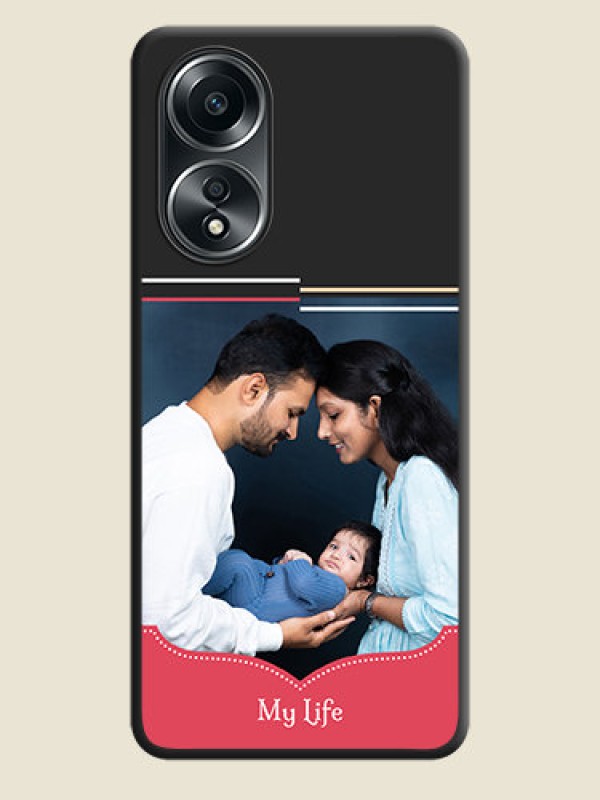 Custom Classic Plain Design with Name - Photo on Space Black Soft Matte Phone Cover - Oppo A58