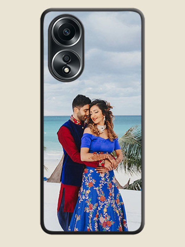 Custom Full Single Pic Upload On Space Black Personalized Soft Matte Phone Covers - Oppo A58