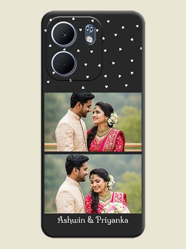 Custom Miniature Love Symbols with Name On Space Black Custom Soft Matte Mobile Back Cover - Oppo A5x 5G