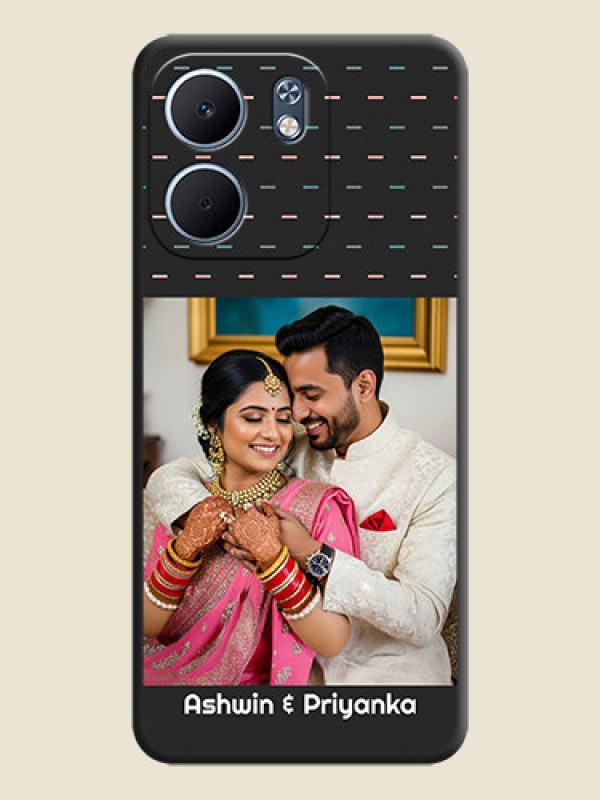 Custom Line Pattern Design with Text On Space Black Custom Soft Matte Mobile Back Cover - Oppo A5x 5G