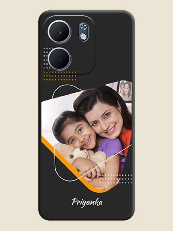 Custom Yellow Triangle on Photo On Space Black Custom Soft Matte Mobile Back Cover - Oppo A5x 5G