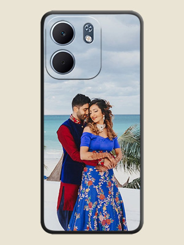 Custom Full Single Pic Upload On Space Black Custom Soft Matte Mobile Back Cover - Oppo A5x 5G