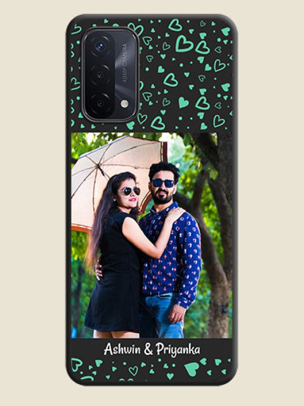 Custom Sea Green Indefinite Love Pattern on Photo on Space Black Soft Matte Mobile Cover - Oppo A74 5G