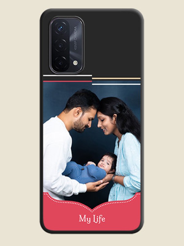 Custom Classic Plain Design with Name on Photo on Space Black Soft Matte Phone Cover - Oppo A74 5G