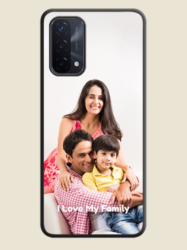 Custom Full Single Pic Upload With Text On Space Black Personalized Soft Matte Phone Covers -Oppo A74 5G