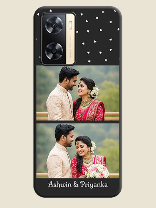 Custom Miniature Love Symbols with Name on Space Black Custom Soft Matte Back Cover - Oppo A77 4G