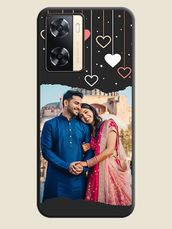 Custom Love Hangings with Splash Wave Picture on Space Black Custom Soft Matte Phone Back Cover - Oppo A77s