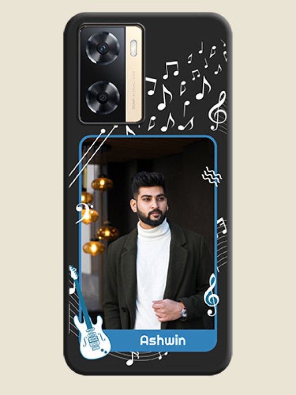 Custom Musical Theme Design with Text on Photo on Space Black Soft Matte Mobile Case - Oppo A77s