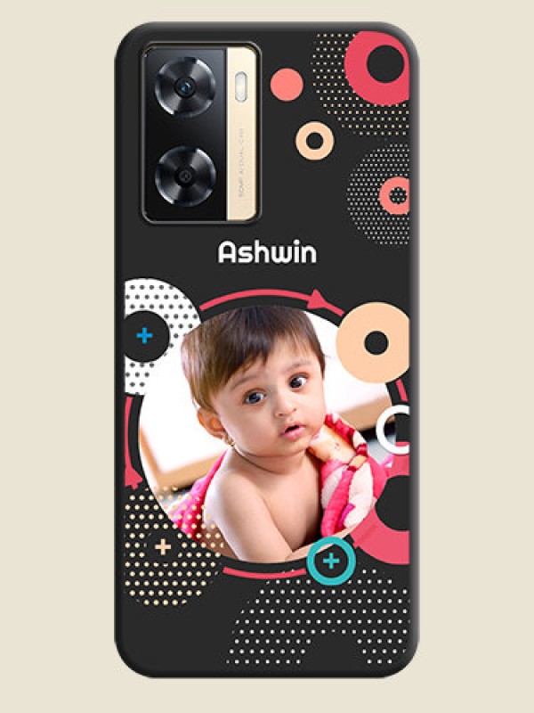 Custom Multicoloured Round Image on Personalised Space Black Soft Matte Cases - Oppo A77s