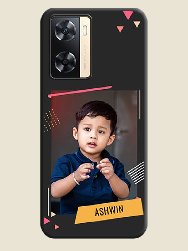 Custom Photo Frame with Triangle Small Dots on Photo on Space Black Soft Matte Back Cover - Oppo A77s