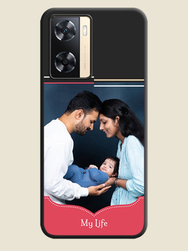 Custom Classic Plain Design with Name on Photo on Space Black Soft Matte Phone Cover - Oppo A77s