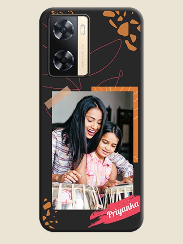 Custom Orange Photo Frame on Space Black Custom Soft Matte Phone Back Cover - Oppo A77s