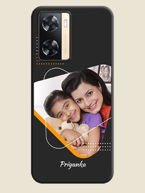 Custom Yellow Triangle on Photo on Space Black Soft Matte Phone Cover - Oppo A77s