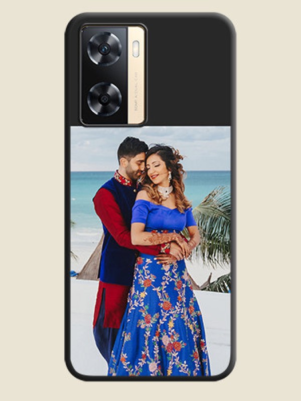 Custom Image Upload With Space Black Color On Custom Soft Matte Mobile Back Cover - Oppo A77S