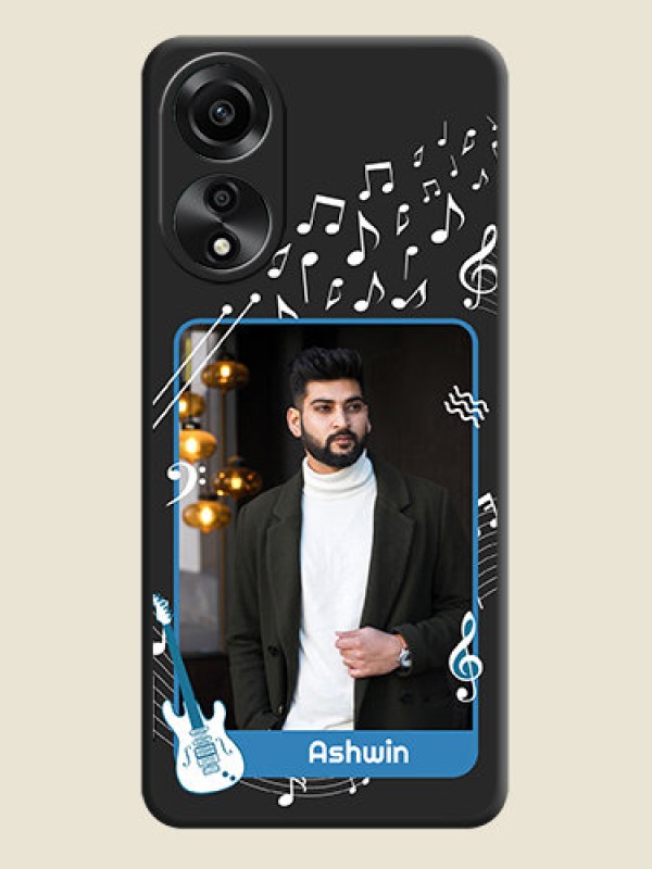 Custom Musical Theme Design with Text - Photo on Space Black Soft Matte Mobile Case - Oppo A78 4G