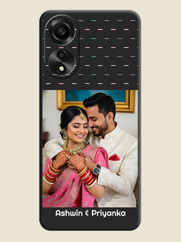 Custom Line Pattern Design with Text on Space Black Custom Soft Matte Phone Back Cover - Oppo A78 4G