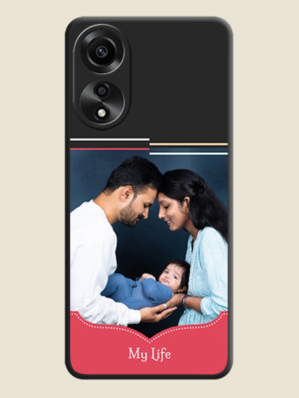 Custom Classic Plain Design with Name - Photo on Space Black Soft Matte Phone Cover - Oppo A78 4G
