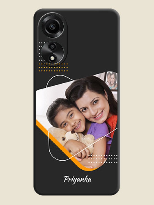 Custom Yellow Triangle - Photo on Space Black Soft Matte Phone Cover - Oppo A78 4G