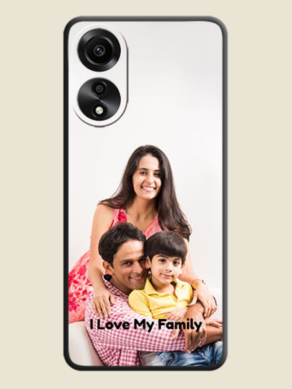 Custom Full Single Pic Upload With Text On Space Black Personalized Soft Matte Phone Covers - Oppo A78 4G