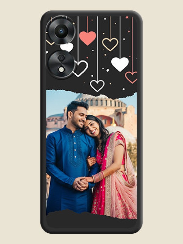 Custom Love Hangings with Splash Wave Picture on Space Black Custom Soft Matte Phone Back Cover - Oppo A78 5G